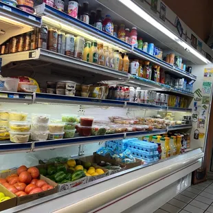 a display of fresh fruits and vegetables