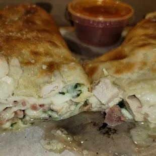 the inside of a sandwich