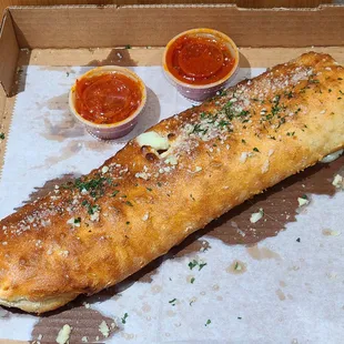 Sausage and pepperoni Stromboli
