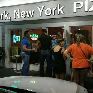 Who knew I&apos;d find the teenage Mutant Ninja turtles at a pizza place! Pizza party! Kowabunga! :)