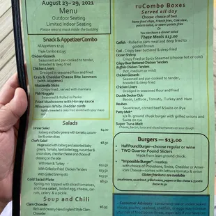a menu for a restaurant