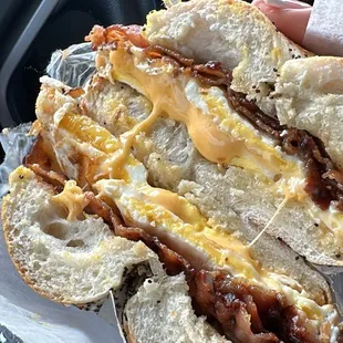 Bacon, Egg and Cheese on an Everything Bagel!