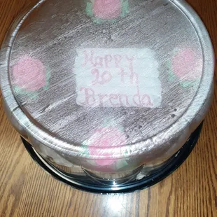 ORDERED JUST A TIRAMISU CAKE WITH WRITTING ONLY, ASSUMED IT WOULD BE FROM THE SAME MATCHING COLORS OF TIRAMISU CAKE!!!