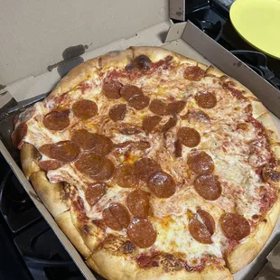All the cheese is on a couple pieces and off the pizza!