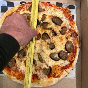 That&apos;s a 12&quot; ruler - menu said I was getting a 14&quot; pie for 2 people. Not so much.