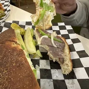 Shaved ribeye Focaccia Philly Grinder