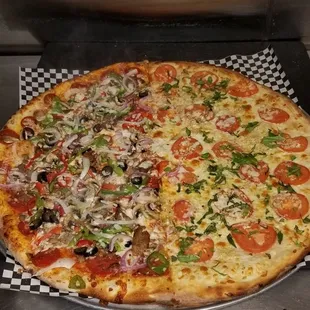 Only  New York pizza and pines  1/2supreme 1/2margherita