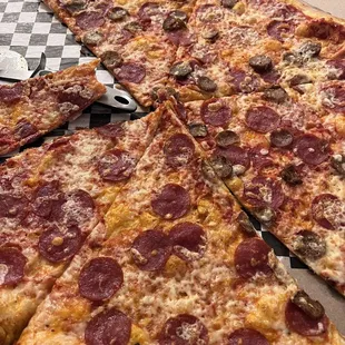 Pizza with VERY LITTLE cheese.