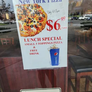 sign for lunch special