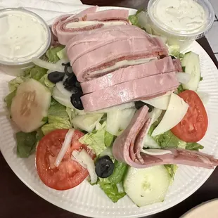 Part of the large antipasto salad.