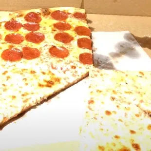 1/2 pepperonis  1/2 cheese