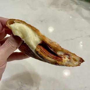 Calzone with Capicola added, heavy on the mozzarella and light on the ricotta