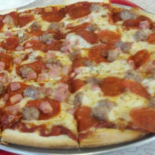 Meat lovers pizza