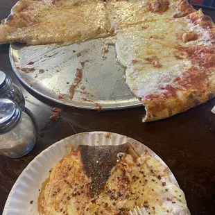 Large cheese with extra cheese.