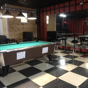 Pool Table and more tables in the back