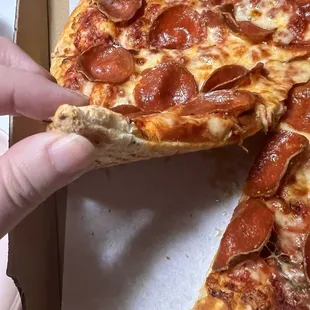 Cracker thin crust see-through I asked for regular crust called them and they won't do anything about it