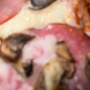 they gave me some sort of ham and mushrooms when I w ordered bacon &amp; pep 45 min wait time and boy at register was rude