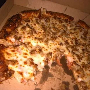 sausage, extra cheese  $6.99 plus tax