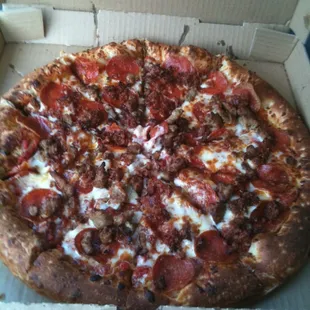 Large Pepperoni,Sausage,Bacon $7.99