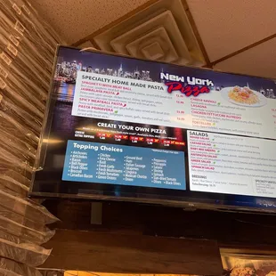 Spaghetti menu