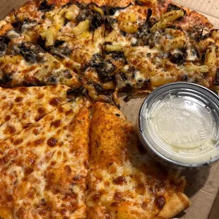 Asked for half and half. They put all toppings on 1 side ;(