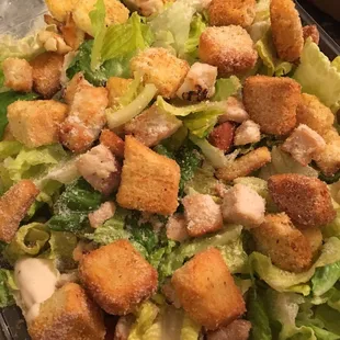 Chicken Caesar salad ... With little to no chicken