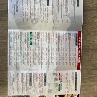 menu and prices