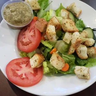 house salad with homemade Italian dressing, which was very good