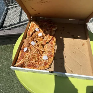 This is how the pizza was when we opened the box