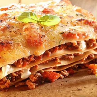 a stack of lasagna