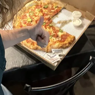 a person giving a thumbs up