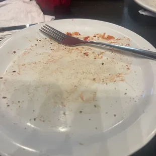 An empty plate because it was so good.