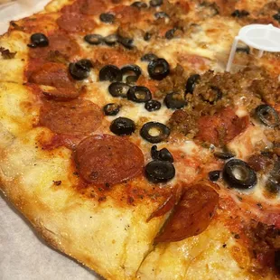 Closeup of another beautiful pie from New York Pizza Co.