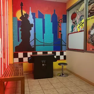 Lobby has an arcade game