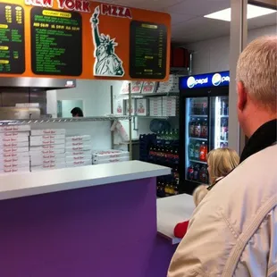 Inside at the walk up counter