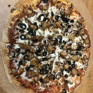 Mushroom and sausages with tomato  sauce