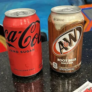 two cans of soda
