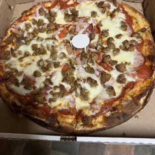 Large all meats. Loaded with everything.