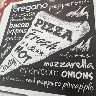pizza, menu