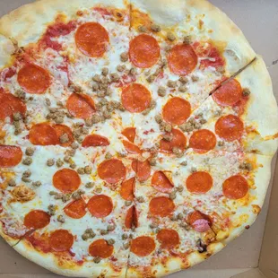 18" pepperoni and sausage