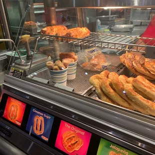 a variety of pretzels