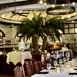 a dining room with tables and chairs