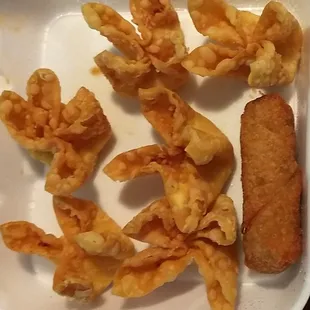rangoons and a roll