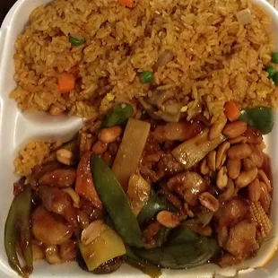 Kung Pao chickens plus fried rices
