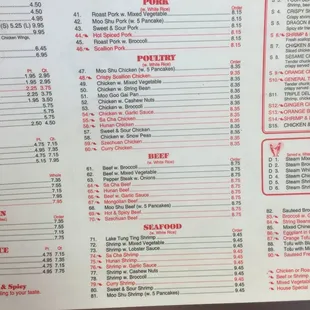 sushi and sashimi, menu
