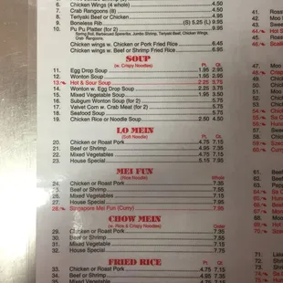 sushi and sashimi, menu
