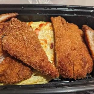 Omelette rice katsu chicken