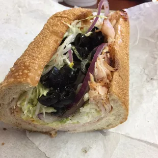 This is HALF of the sandwich. Plus chips and a large drink? Less than $10. Bargain!