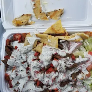 Mixed (chicken and lamb) over rice with white sauce