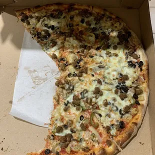 half eaten pizza